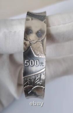 2001 China 45gram Solid Silver Panda Bracelet Ag990 Panda silver coin pattern