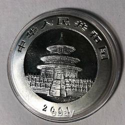 2001 China Panda Silver 10 Yuan 1 Oz Coin BU