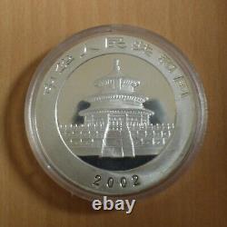 2002 China 10 Yuan Panda Silver 99.9% 1oz Silver Coin Within a Capsule (Silver)