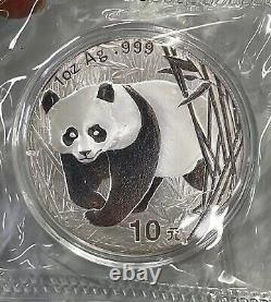 2002 China 1oz panda silver coin 10Yuan, Mint encapsulatio