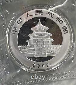 2002 China 1oz panda silver coin 10Yuan, Mint encapsulatio