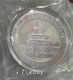 2002 China 1oz panda silver coin 10Yuan, Mint encapsulatio