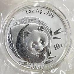 2003 China 10YUAN 1oz Panda Silver Coin