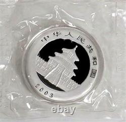2003 SILVER CHINA 1oz 10 YUAN PANDA DOUBLE SEALED