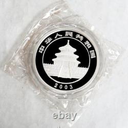 2003 SILVER CHINA 50 YUAN PROOF 5oz PANDA SEALED IN BOX