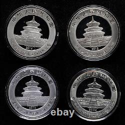 2004-2014 China Four Big Banks ICBC, ABC, CCB, BOC 10 Yuan 1 oz Silver Panda Coin