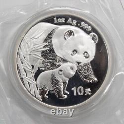 2004 China 10YUAN Panda Silver Coin 1oz China 2004 Panda Silver Coin With Box