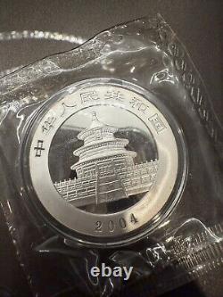 2004 China Panda 10 Yuan 1 oz Silver Panda Silver Coin, Very Nice Coin