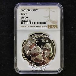 2006 China 10 Yuan 1 oz Panda Silver Coin NGC MS70