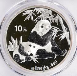 2007 Panda China People's Republic 1 Oz 999 Silver Pcgs Ms69 $108.88