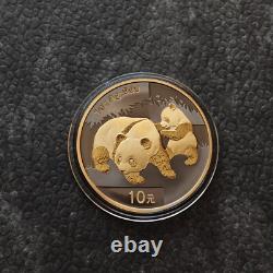 2008 1OZ 10 Yuan Silver Panda China Black Empire 24kt Gold PROOF ONLY 1000 #148