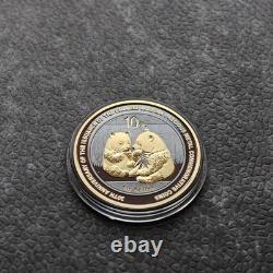2009 1OZ 10 Yuan Silver Panda China Black Empire 24kt Gold PROOF ONLY 1000 #91