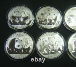 2009 2010 2011 2012 2013 2014 2015 2016 Chinese 1oz Silver Panda coin set