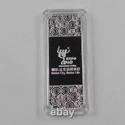 2010 China 50g Solid Silver Colored Expo Panda Medal / Bar