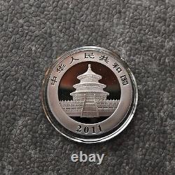 2011 1OZ 10Yuan Silver Panda China Gold Black Empire 24kt Gold NEW ONLY 1000pc