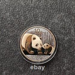 2011 1OZ 10Yuan Silver Panda China Gold Black Empire 24kt Gold NEW ONLY 1000pc