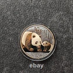 2011 1OZ 10Yuan Silver Panda China Gold Black Empire 24kt Gold NEW ONLY 1000pc