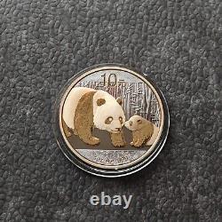 2011 1OZ 10Yuan Silver Panda China Gold Black Empire 24kt Gold NEW ONLY 1000pc