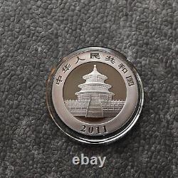 2011 1OZ 10Yuan Silver Panda China Gold Black Empire 24kt Gold NEW ONLY 1000pc