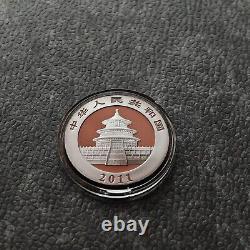 2011 1OZ 10Yuan Silver Panda China Gold Black Empire 24kt Gold NEW ONLY 1000pc
