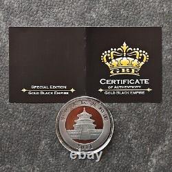 2011 1OZ 10Yuan Silver Panda China Gold Black Empire 24kt Gold NEW ONLY 1000pc