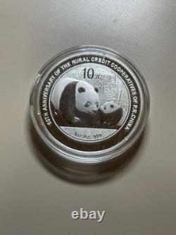 2011 China 1 oz Silver Panda 60th Anniversary Of Rural Credit Co-op
