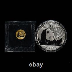 2011 China Panda 20 Yuan 1/20 oz Gold + 10 Yuan 1 oz Panda Silver Coin