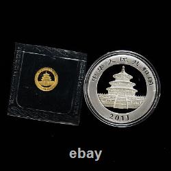 2011 China Panda 20 Yuan 1/20 oz Gold + 10 Yuan 1 oz Panda Silver Coin