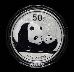 2011 China Panda Coin 50 Yuan 5 oz Ag. 999 Panda Silver Coin