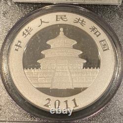2011 China Panda Silver. 999 1oz. Coin 10 Yuan PCGS MS 70 FIRST STRIKE