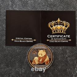 2012 1OZ 10Yuan Silver Panda China Gold Black Empire 24kt Gold PROOF ONLY 1000pc