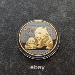 2012 1OZ 10Yuan Silver Panda China Gold Black Empire 24kt Gold PROOF ONLY 1000pc