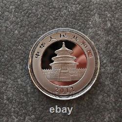 2012 1OZ 10Yuan Silver Panda China Gold Black Empire 24kt Gold PROOF ONLY 1000pc