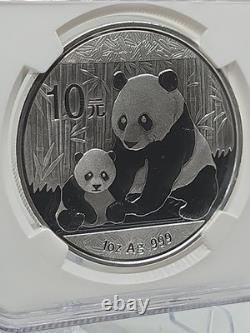 2012 China Panda. 999 Fine Silver 1 Ounce 10Yn Coin NGC MS 69 Early Releases