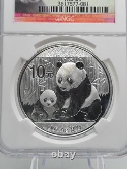 2012 China Panda. 999 Fine Silver 1 Ounce 10Yn Coin NGC MS 69 Early Releases