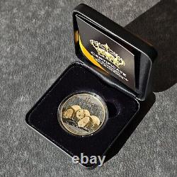 2013 1 OZ Silver Panda China 24kt Gold Black Empire Rhodium NEW ONLY 1000 #205