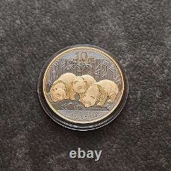 2013 1 OZ Silver Panda China 24kt Gold Black Empire Rhodium NEW ONLY 1000 #205