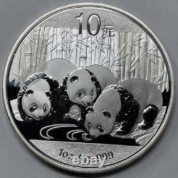 2013 1oz. 999 Silver Chinese Panda, Toning. Unc Condition. A-195