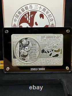 2013 30th Anniversary of Chinese Panda 3oz Proof Silver Coin Bar Set