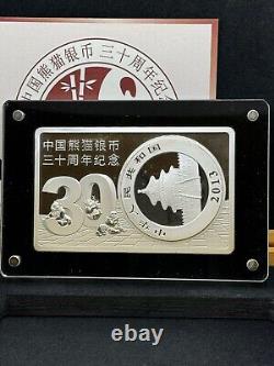 2013 30th Anniversary of Chinese Panda 3oz Proof Silver Coin Bar Set