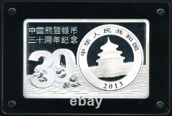 2013 China Panda 10 Yuan 1 Oz. 999 Silver 30th Anniversary Set withOGP + COA