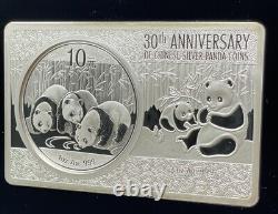 2013 Fine Silver 3oz 30th Anniversary Of The Chinese Panda #13-09