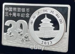 2013 Fine Silver 3oz 30th Anniversary Of The Chinese Panda #13-09