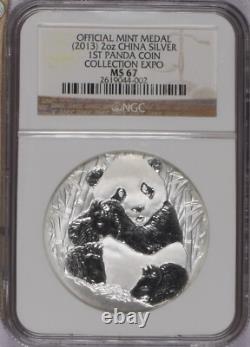 2013 Silver Panda 2 oz. Official China Commemorative NGC MS67