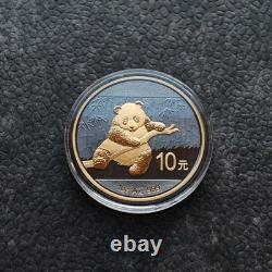 2014 1OZ 10 Yuan Silver Panda China Black Empire 24kt Gold PROOF ONLY 1000 #383