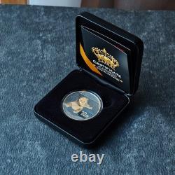 2014 1OZ 10 Yuan Silver Panda China Black Empire 24kt Gold PROOF ONLY 1000 #383