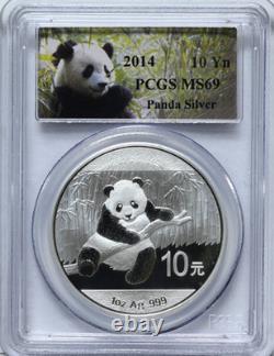 2014 China S10Y Silver Panda Mint NGC Graded MS69 Coin 1 oz