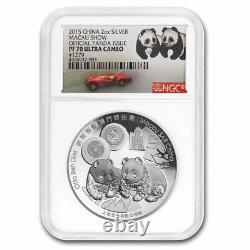 2015 China 2 oz Silver Macau Money Show Panda PF-70 NGC SKU#278772