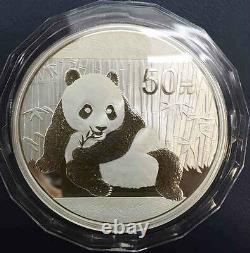2015 China 5oz 50yuan silver panda coin with COA and original box