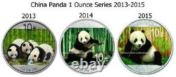 2015 China Panda, 1 Ounce pure. 999 Silver Colorized coin! Collect the Series